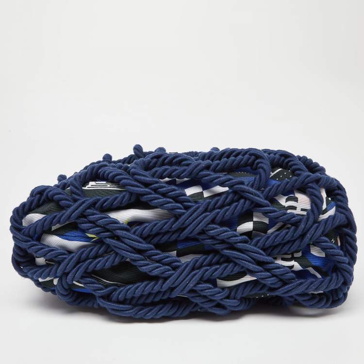 Pre Owned Chanel Multicolor Cotton Rope Large Shopper Tote