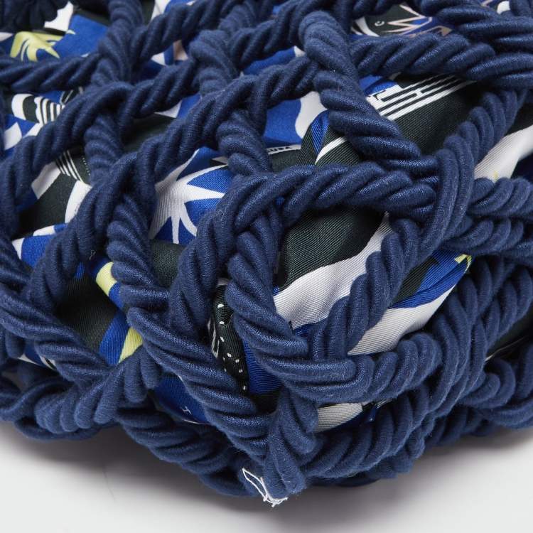 Pre Owned Chanel Multicolor Cotton Rope Large Shopper Tote