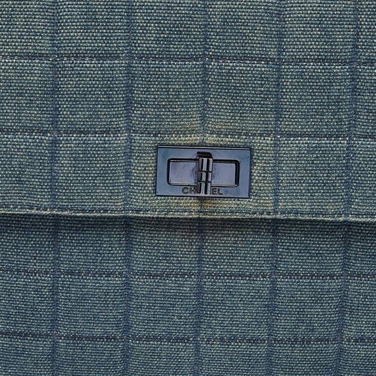 Pre Owned Chanel Blue Choco Bag Denim Mademoiselle Flap Bag