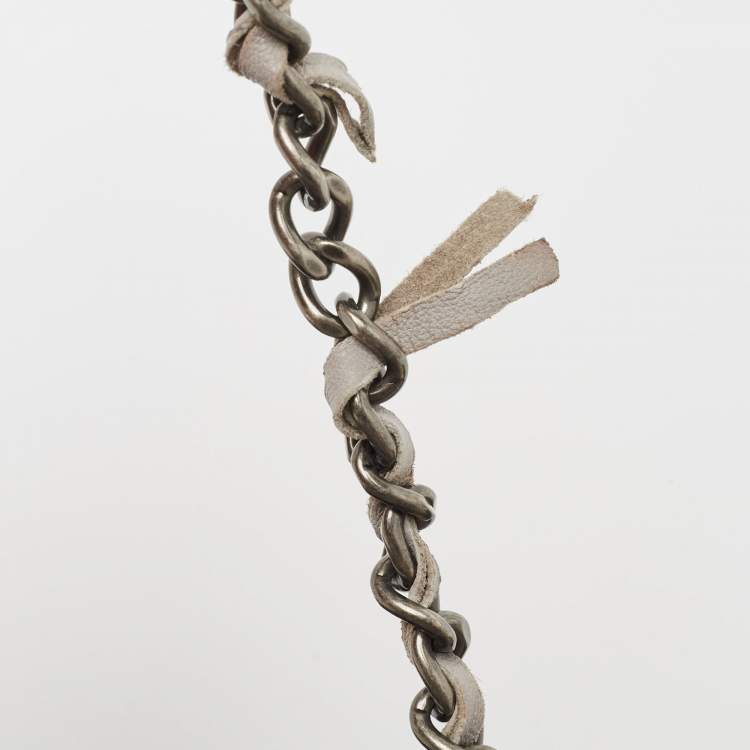 Pre Owned Chanel Grey Quilted Leather Single Flap Bag