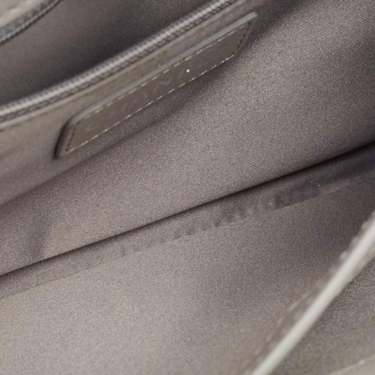 Pre Owned Chanel Grey Quilted Leather Single Flap Bag