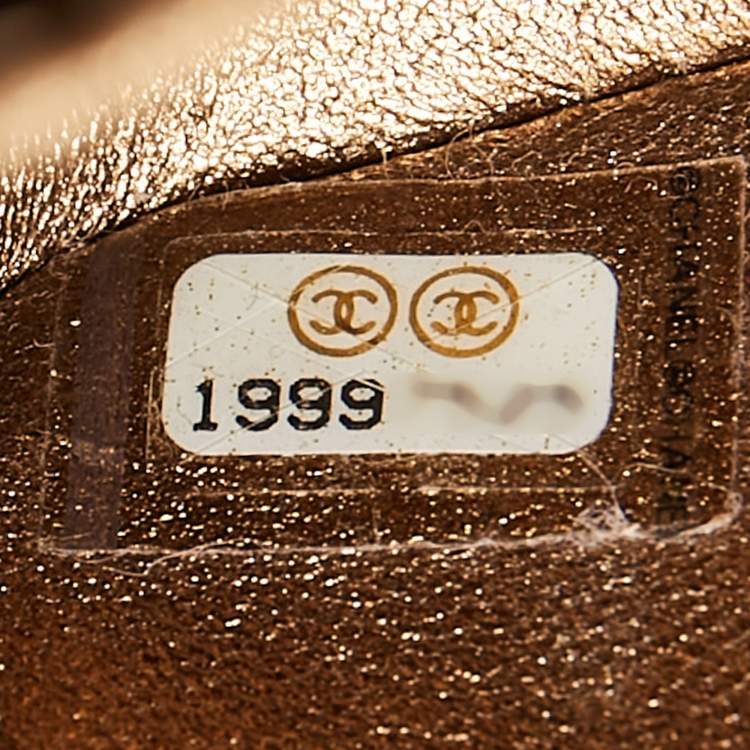 Pre Owned Chanel Metallic Gold Python and Leather Medium Boy Flap Bag