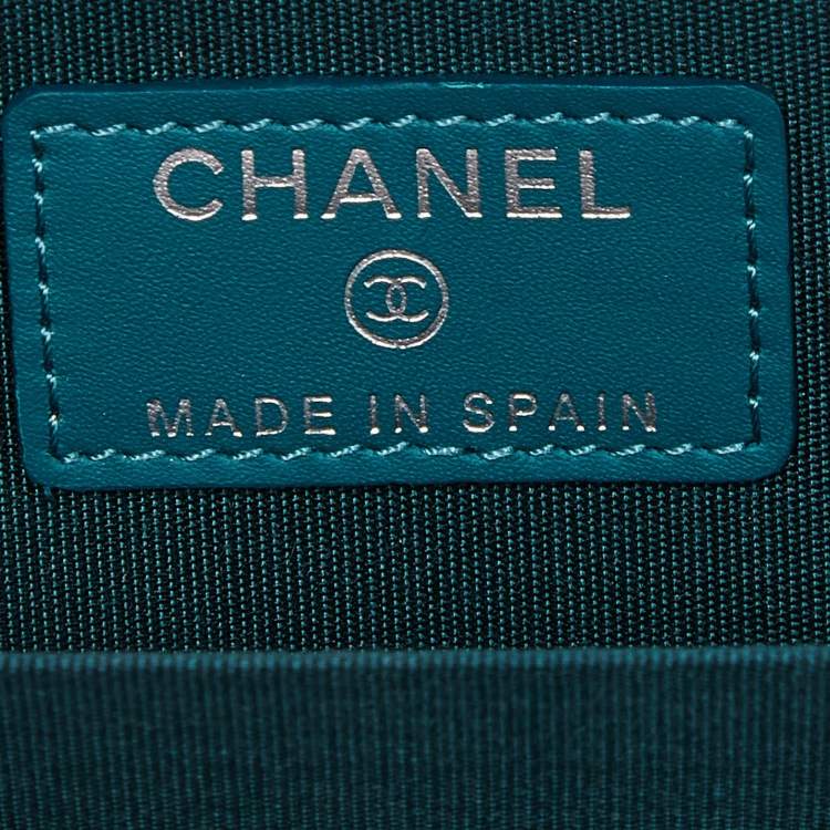 مملوكة مسبقًا Chanel Teal Blue Caviar Leather CC Zip Coin Purse