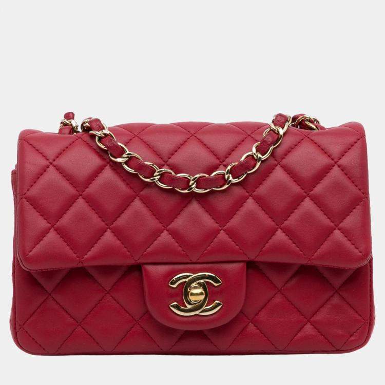 What Goes Around Comes Around Chanel Red Lambskin Flap Mini Bag | Shopbop