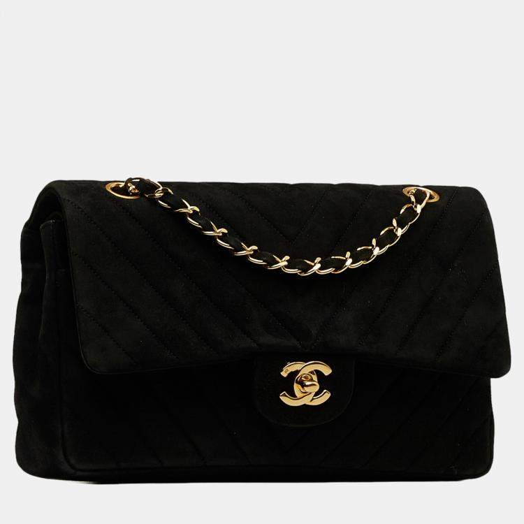 Chanel chevron double hot sale flap bag