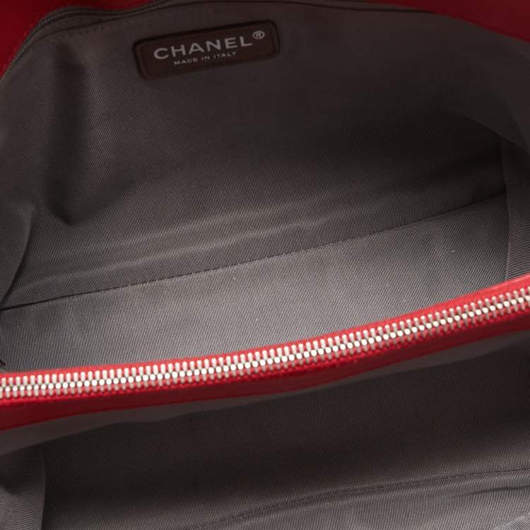 Pre Owned Chanel Pink Quilted Caviar Leather CC Timeless Soft Shopper Tote