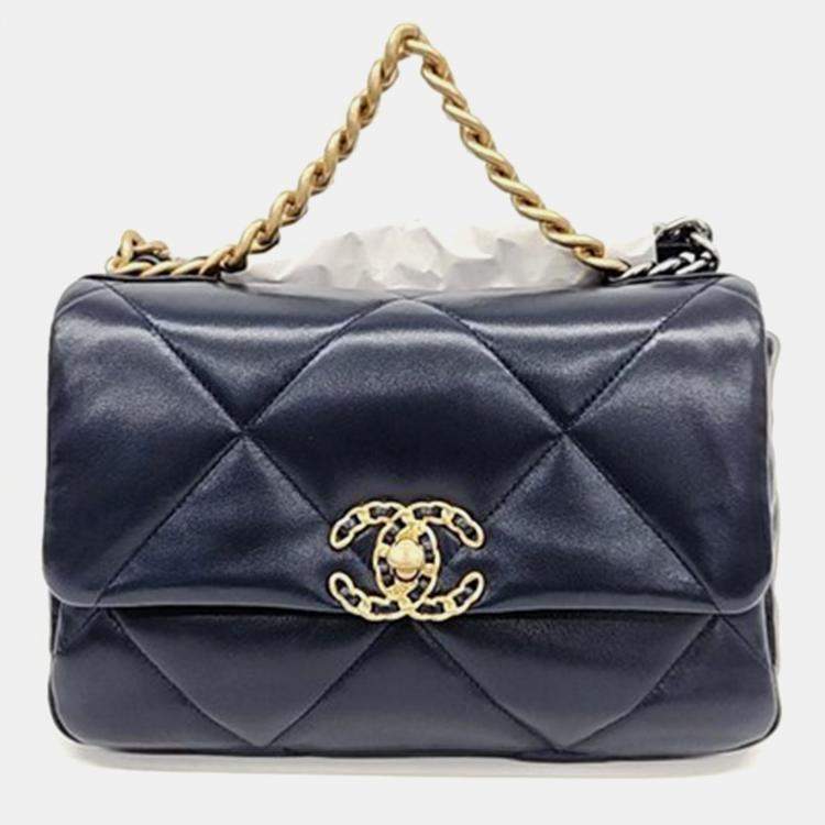 Chanel Navy Quilted Lambskin New Classic Double Flap Jumbo Q6BAQP1IN4005 |  WGACA