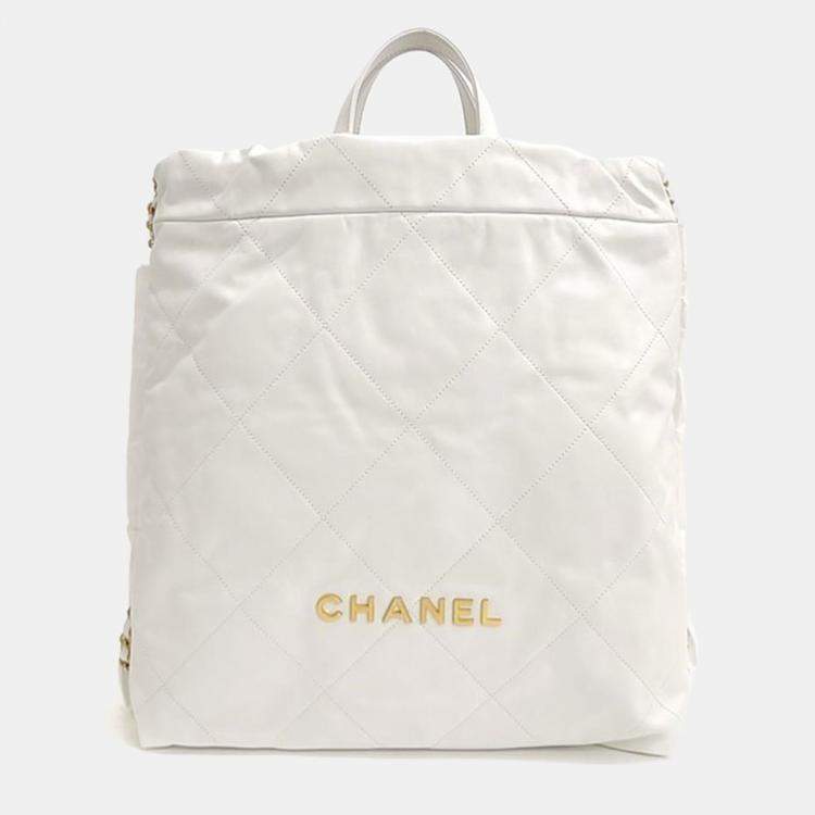 White discount chanel backpack