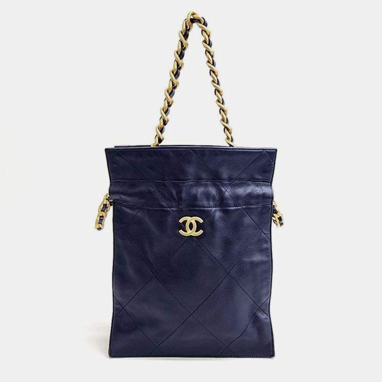 Chanel chain bucket online bag