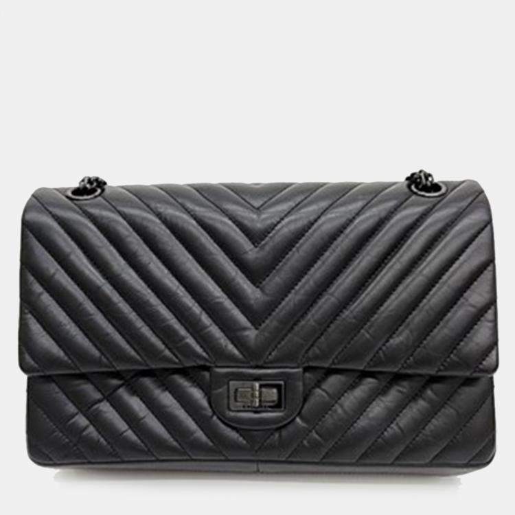 Chanel chevron vintage hot sale