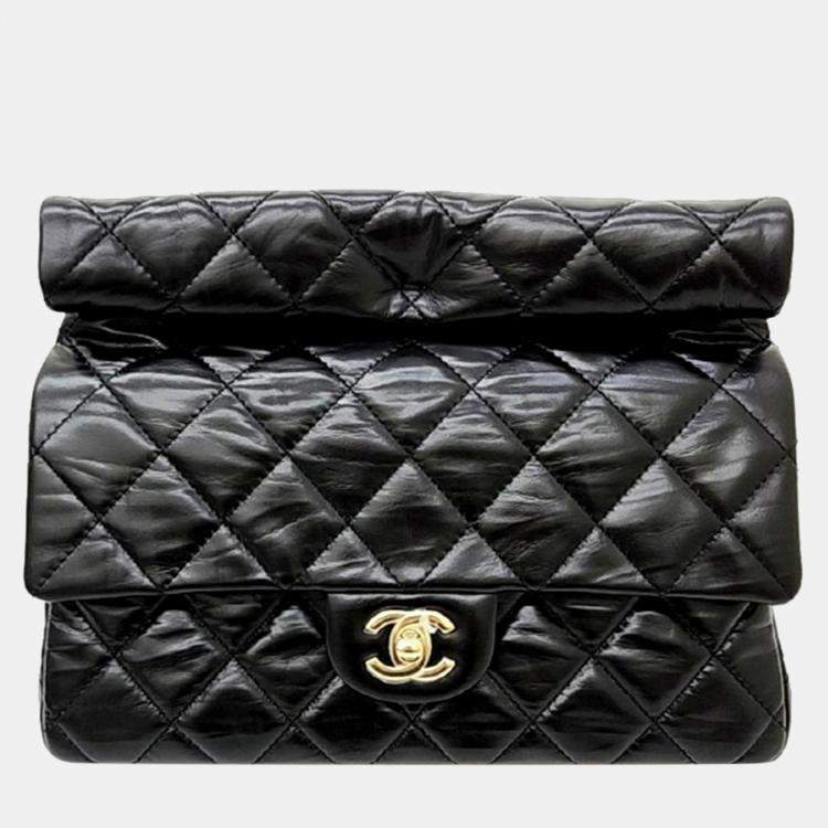 Chanel best sale leather clutch