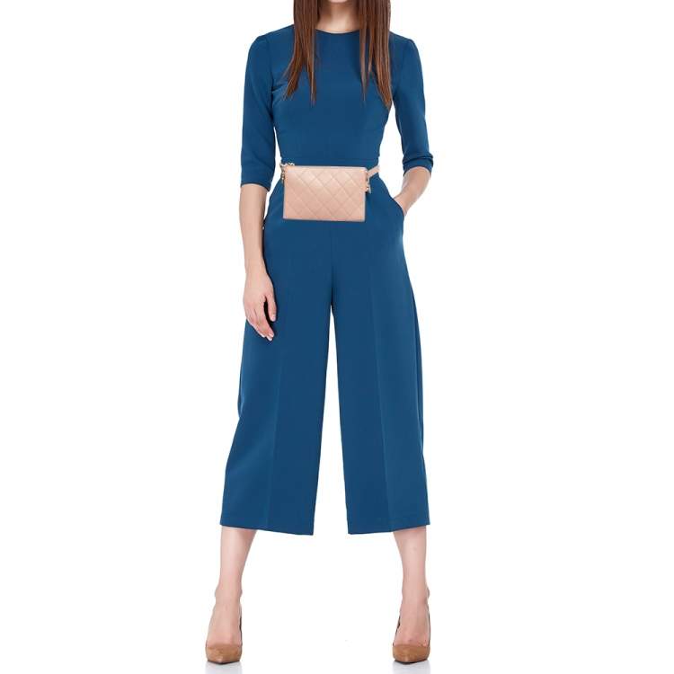 Pre Owned Chanel Light Pink Quilted Leather Logo Strap Belt Bag