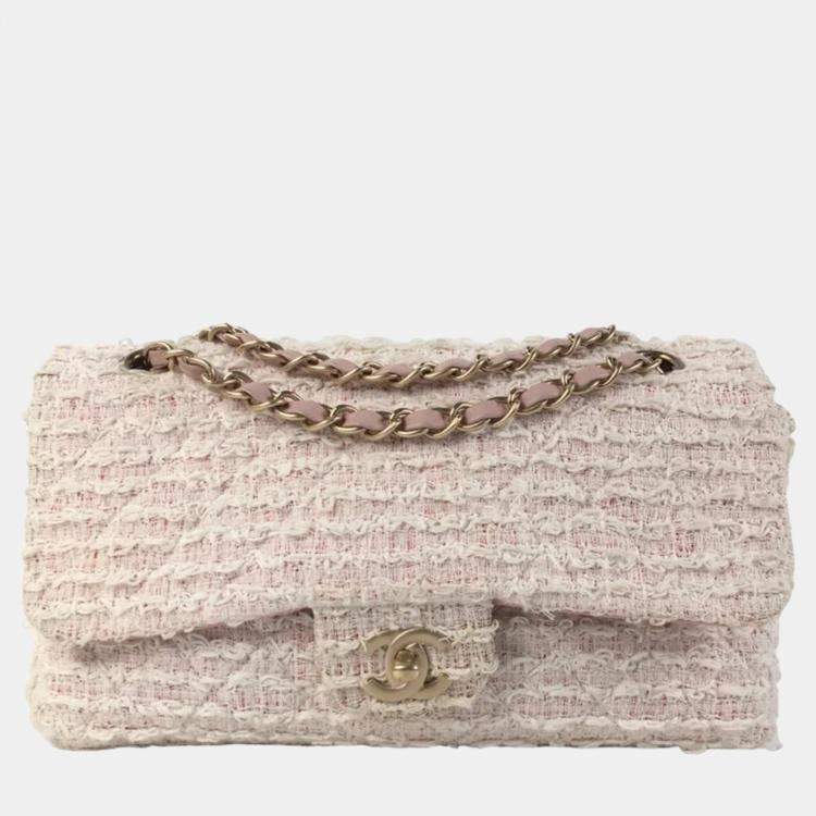 Pink chanel tweed online bag