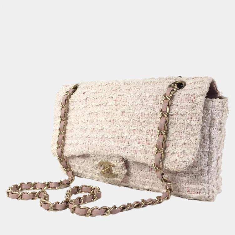 Chanel Pink Medium Classic Tweed Flap Bag Chanel TLC