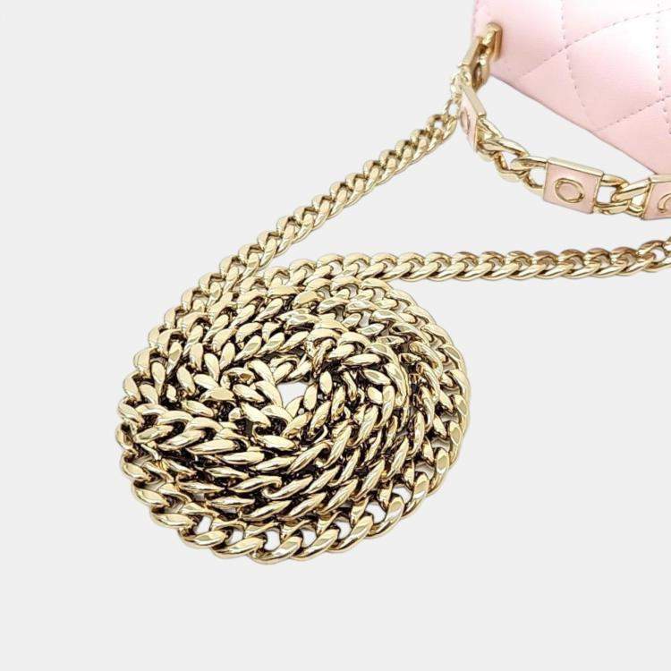 Pre Owned Chanel Lambskin Coco Top Handle Mini Crossbody Bag