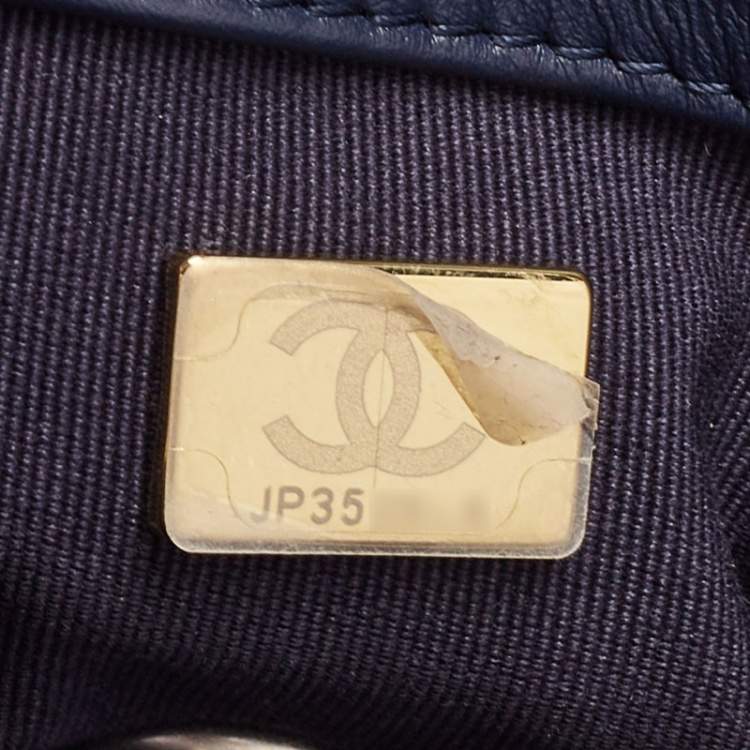 Pre Owned Chanel Blue Quilted Denim Medium 19 Flap Bag