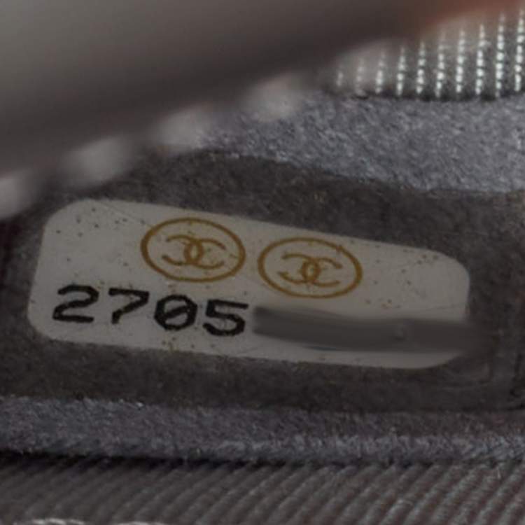 Pre Owned Chanel Silver Quilted Leather North South Boy Flap Bag