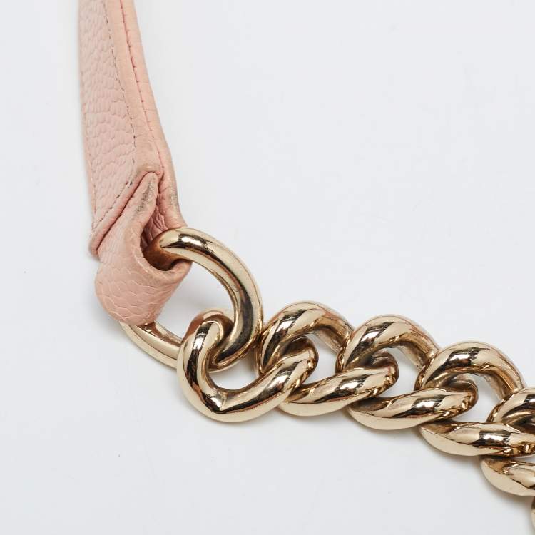 Pre Owned Chanel Pink Quilted Caviar Leather Small Boy Flap Bag