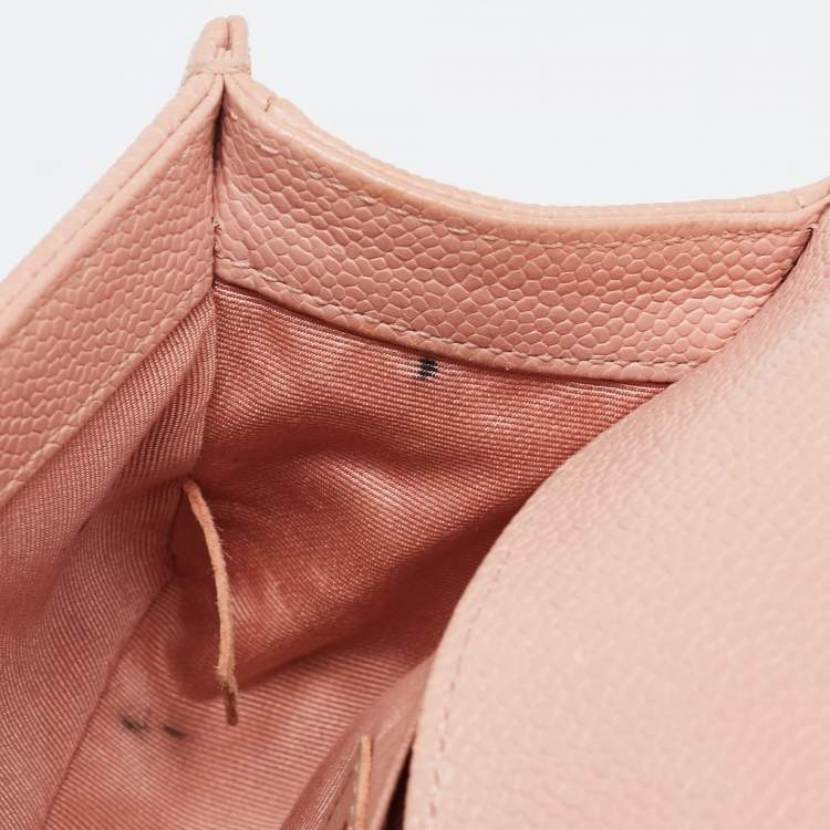 Pre Owned Chanel Pink Quilted Caviar Leather Small Boy Flap Bag