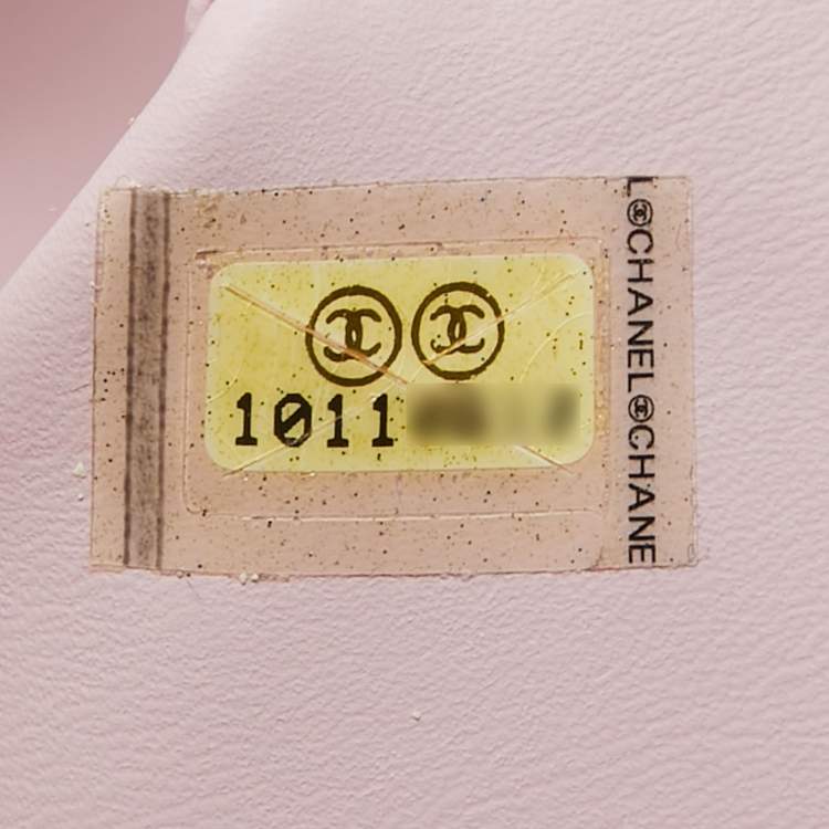 Pre Owned Chanel Pink/ Black Terry Cloth Canvas Tote 