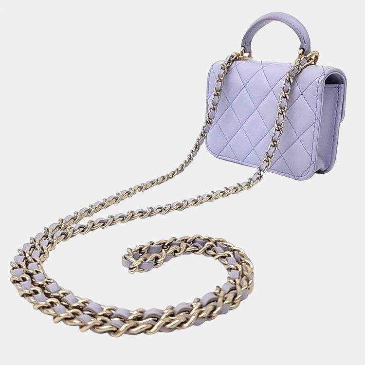 Pre Owned Chanel Top Handle Coin Purse Chain Bag