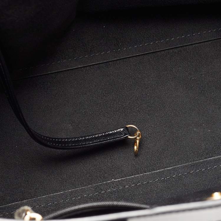 Pre Owned Chanel Black Caviar Leather Small Studded Deauville Tote