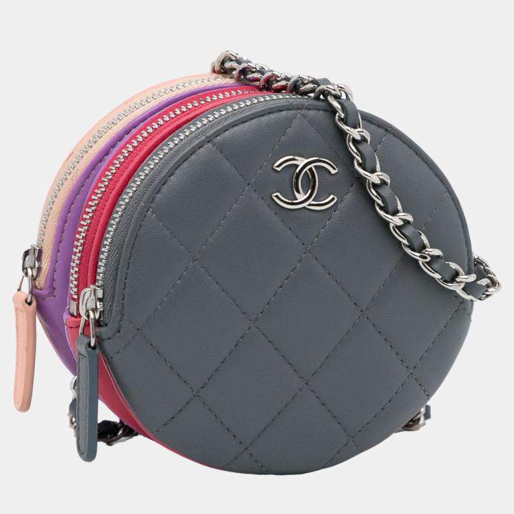 Chanel round classic hot sale clutch with chain