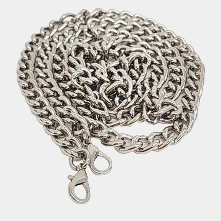 Pre Owned Chanel Purple Leather Coco Chain Card Wallet