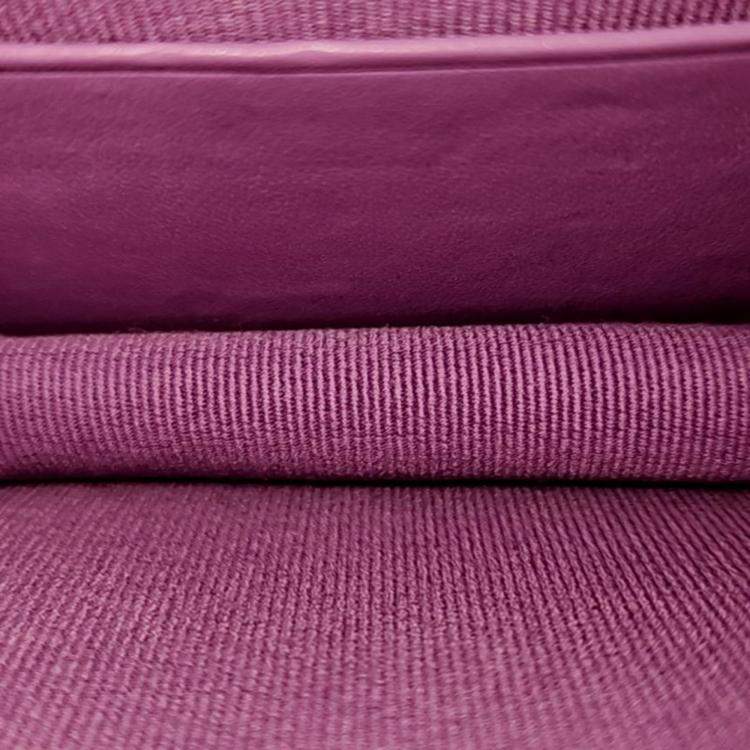 Pre Owned Chanel Purple Leather Coco Chain Card Wallet