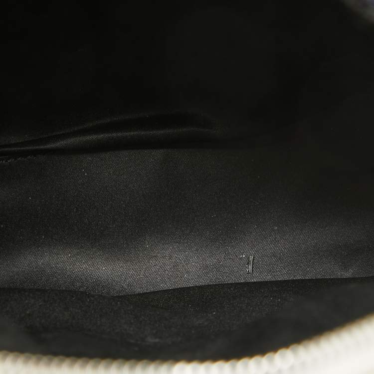 Pre Owned Chanel Black/Off White Quilted Satin and Tweed Sequins Mini Backpack