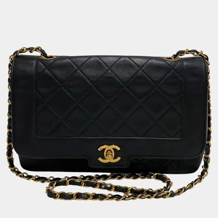 Chanel Black Quilted Chain CC Timeless Flap Bag