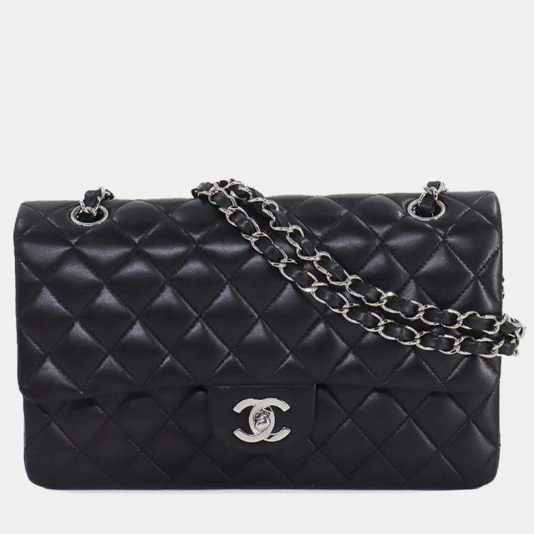 Chanel Black Leather Classic Double Flap Shoulder Bag