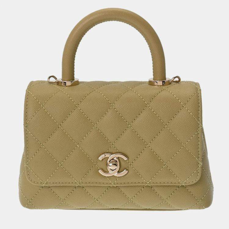 Chanel Pistachio Caviar Extra Mini Coco Handle Bag