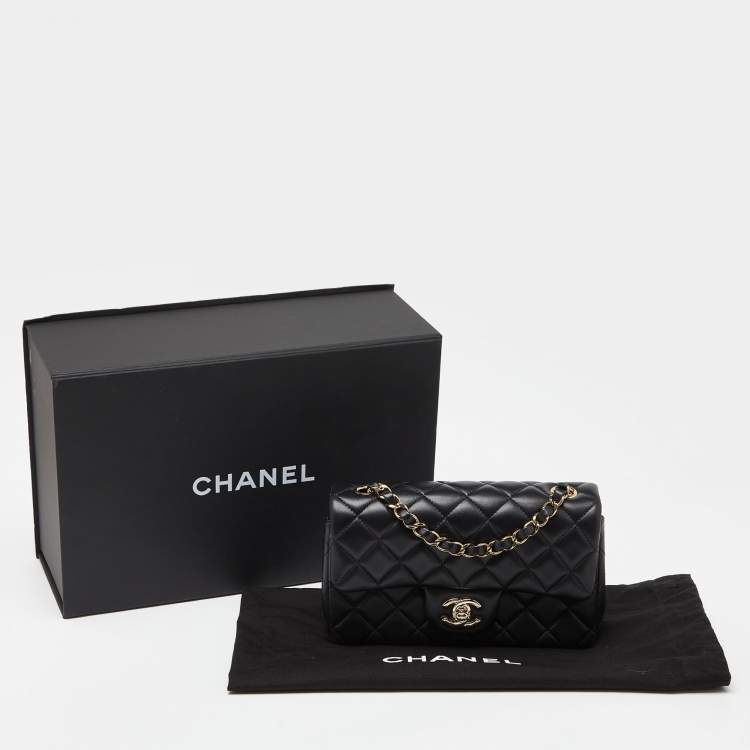 Pre Owned Chanel Black Quilted Leather New Mini Classic Single Flap Bag