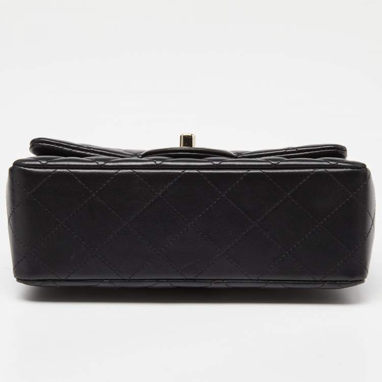 Pre Owned Chanel Black Quilted Leather New Mini Classic Single Flap Bag