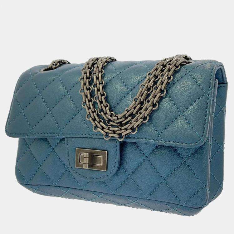 Chanel Blue Leather Mini Reissue 2.55 Shoulder Bag