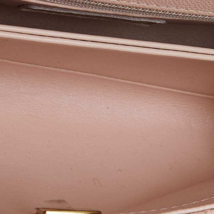 Pre Owned Chanel Pink Quilted Caviar Leather Small Coco Top Handle Bag