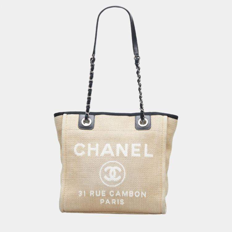 Chanel beige deauville clearance tote