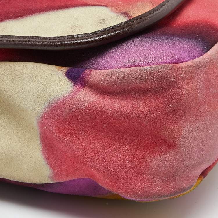 Pre Owned Chanel Muliticolor Nubuck and Leather Flower Power Messenger Bag