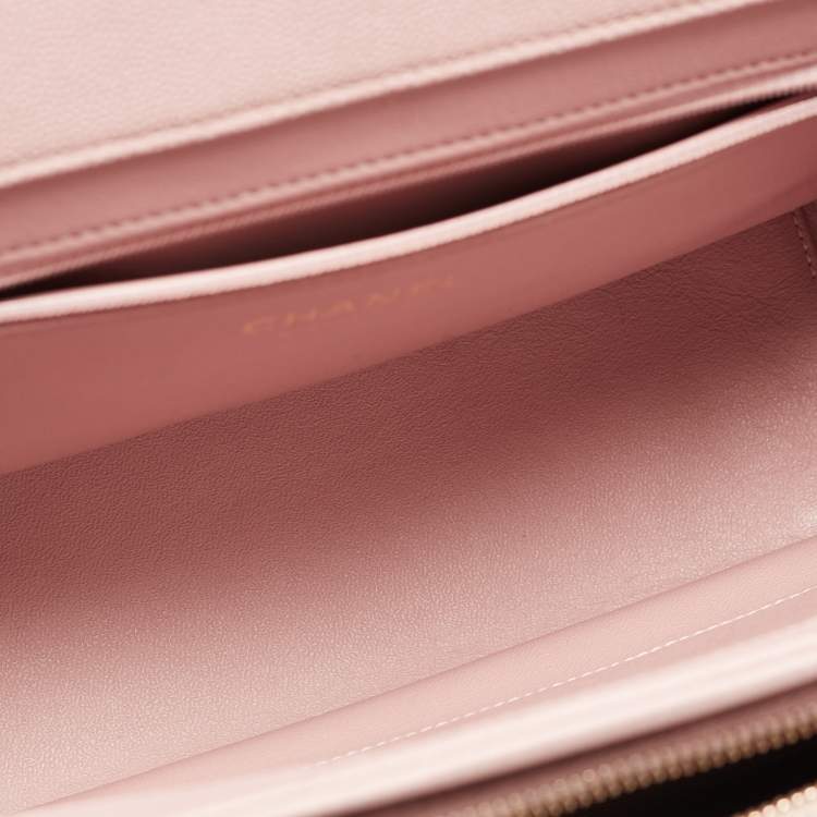 Pre Owned Chanel Pink Quilted Caviar Leather Large Business Affinity Flap Bag 