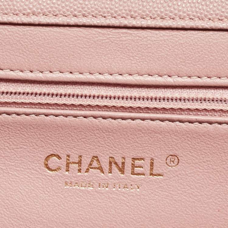 Pre Owned Chanel Pink Quilted Caviar Leather Large Business Affinity Flap Bag 