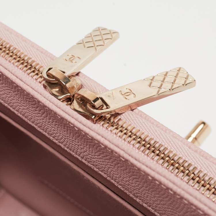 Pre Owned Chanel Pink Quilted Caviar Leather Large Business Affinity Flap Bag 