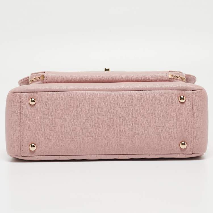 Pre Owned Chanel Pink Quilted Caviar Leather Large Business Affinity Flap Bag 