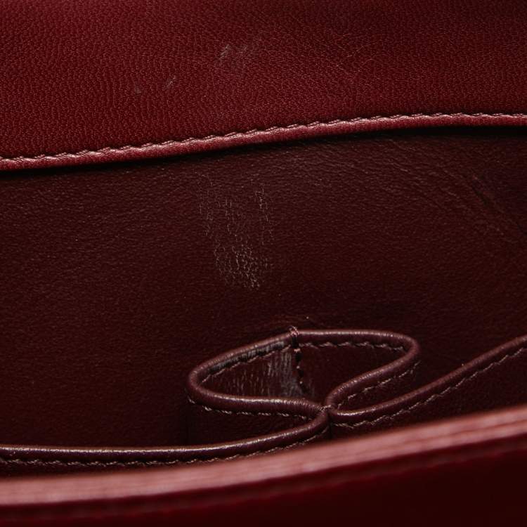 Pre Owned Chanel Dark Red Quilted Leather Large Trendy CC Top Handle Bag