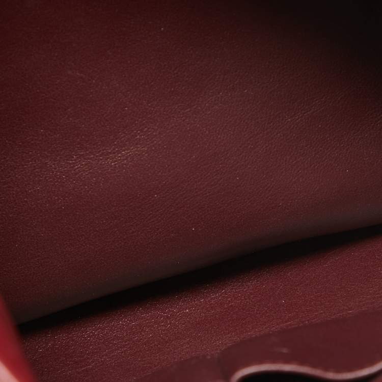 Pre Owned Chanel Dark Red Quilted Leather Large Trendy CC Top Handle Bag