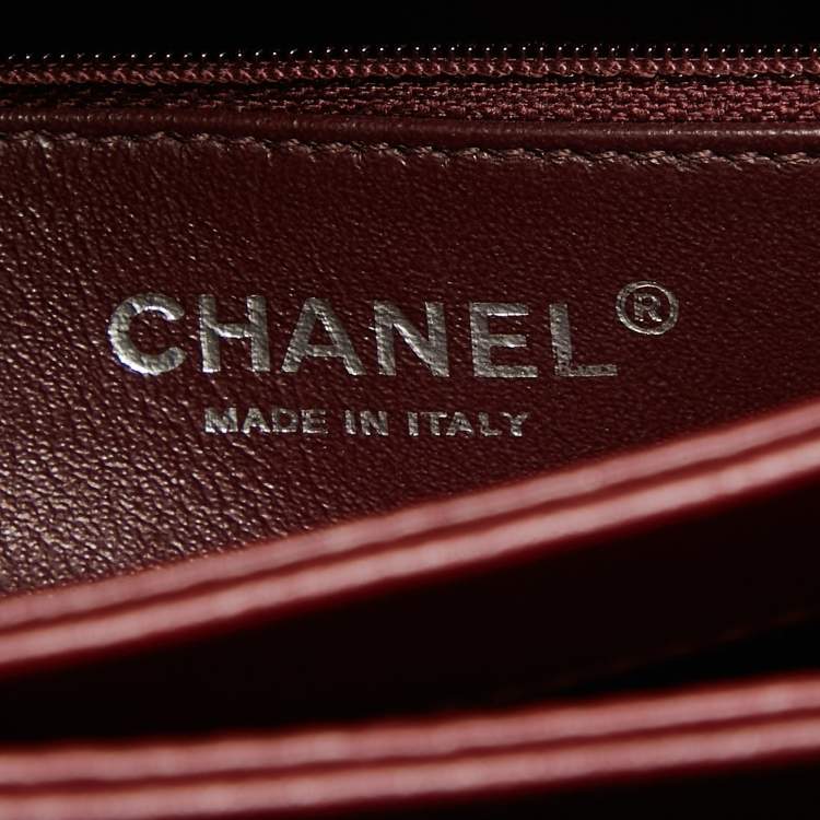 Pre Owned Chanel Dark Red Quilted Leather Large Trendy CC Top Handle Bag