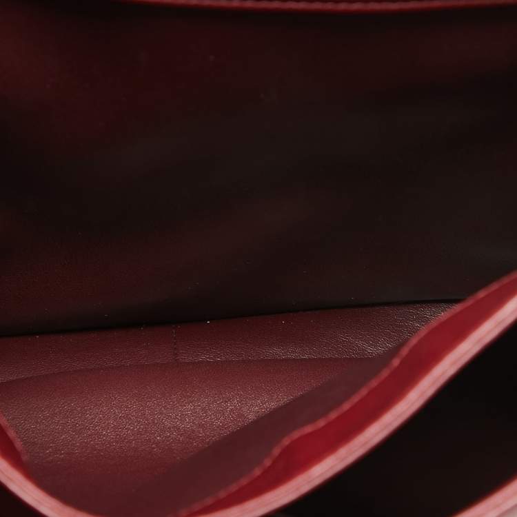 Pre Owned Chanel Dark Red Quilted Leather Large Trendy CC Top Handle Bag