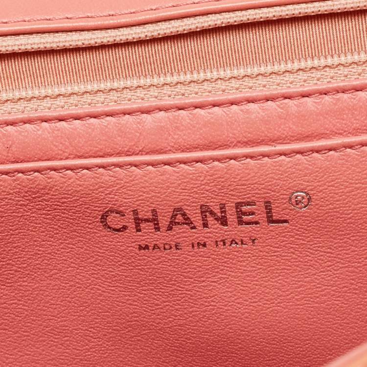 Pre Owned Chanel Pink Chevron Patent Leather Jumbo Classic Single Flap Bag