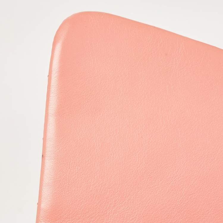Pre Owned Chanel Pink Chevron Patent Leather Jumbo Classic Single Flap Bag