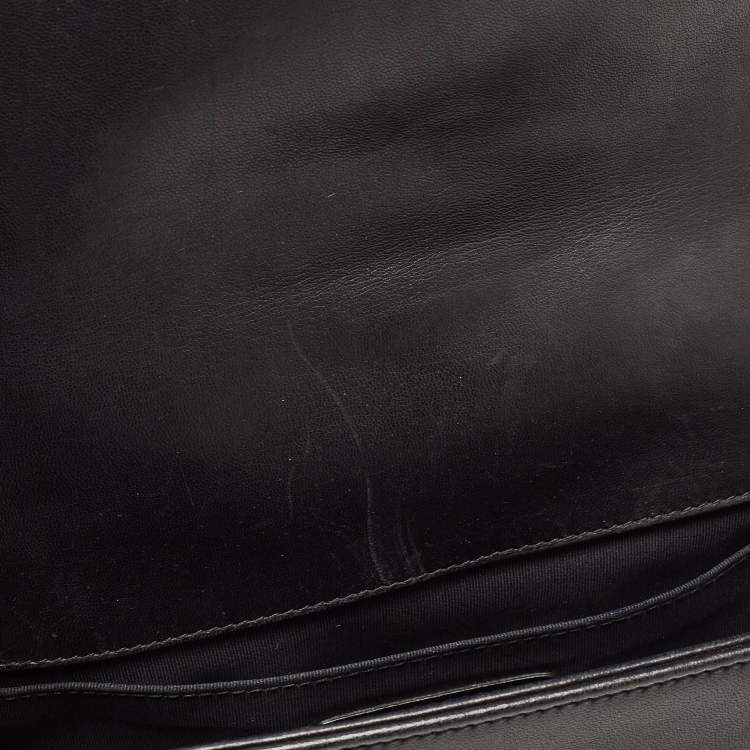 Pre Owned Chanel Black Quilted Leather Medium Boy Flap Bag